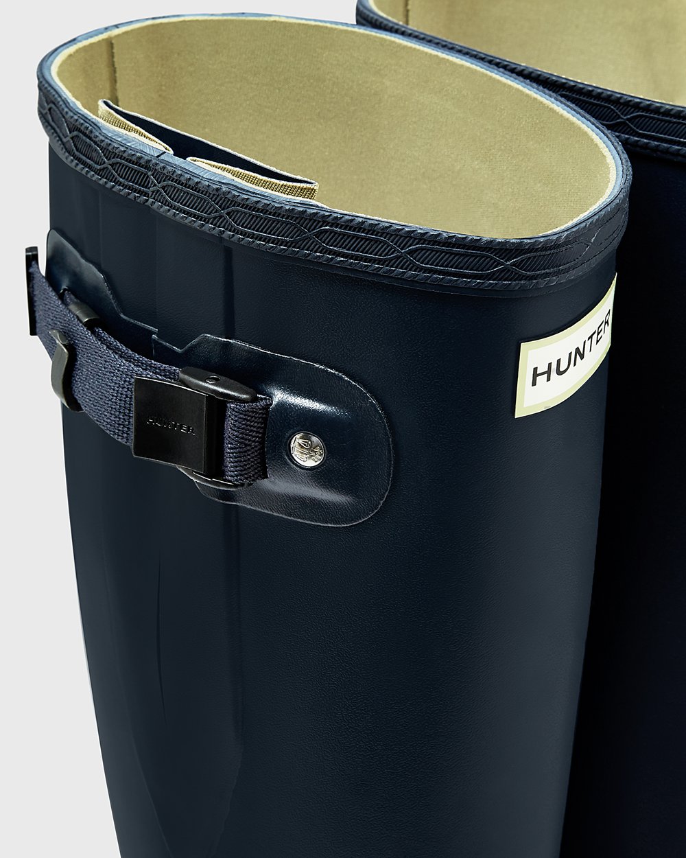 Mens Hunter Tall Rain Boots Navy - Norris Field Side Adjustable - 2369750-SX